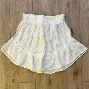 White Gauze Ruffled Women's Skirt